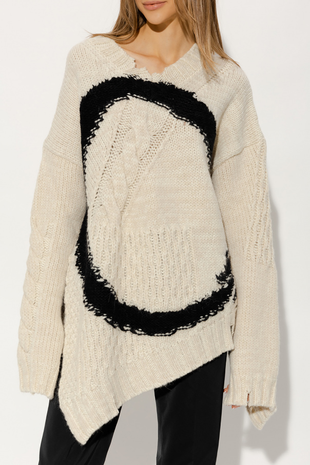 Cream Asymmetric sweater MM6 Maison Margiela - SchaferandweinerShops Canada  - clothing women cups Trunks